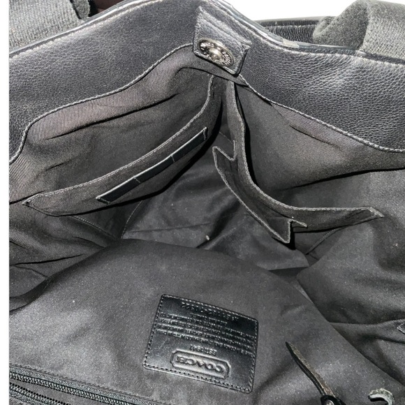 Coach Thompson Large Slim North South Black Leather Tote Bag 70322 - Picture 10 of 16